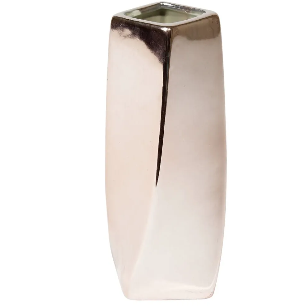 Vase en céramique chromé 6,5x6.5xH15cm (3 modèles)