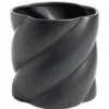 Vase en céramique noir forme spirale Ø10xH13cm