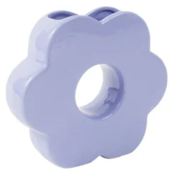Vase en dolomite forme fleur 20xH18cm (2 modèles bleu ou rose)