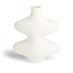 Vase forme organique céramique blanc L15x7xH18cm
