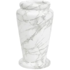 Vase funéraire marbre blanc Ø15,5xH26,5cm