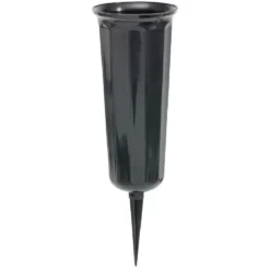 Vase funéraire à planter plastique noir Ø6,5xH23cm
