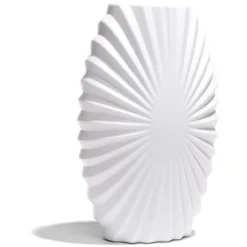 Vase plastique effet origami 9x5xH27cm - 4 coloris