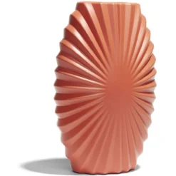 Vase plastique effet origami 9x5xH27cm - 4 coloris