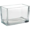 Vase rectangulaire transparent 15,5x8,5xH10 cm