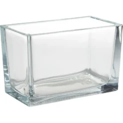 Vase rectangulaire transparent 15,5x8,5xH10 cm