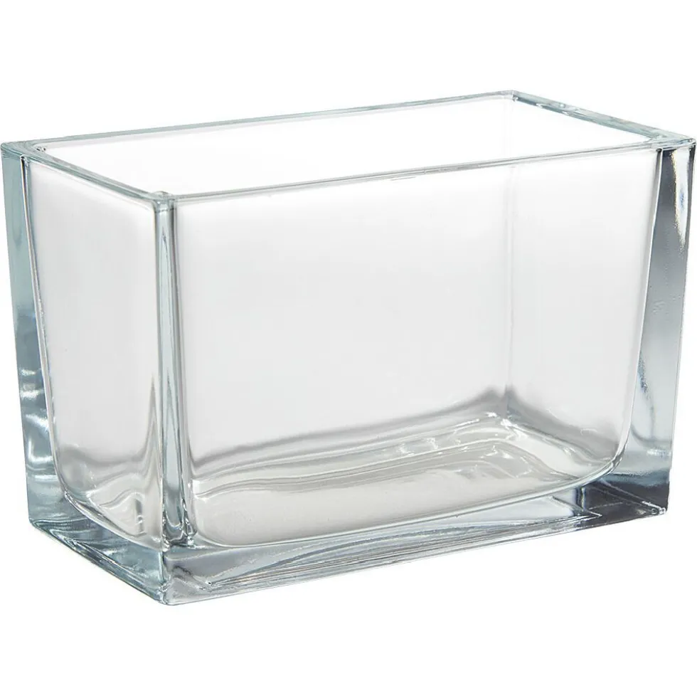 Vase rectangulaire transparent 15,5x8,5xH10 cm
