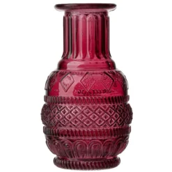Vase rond en verre vert Ø6,5xH13,5cm