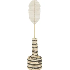 Vase rond osier noir et marron Ø26xH55cm