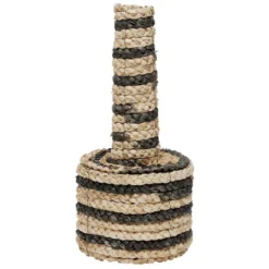 Vase rond osier noir et marron Ø26xH55cm