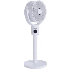 Ventilateur sur pied 35W rond orientable digital avec télécommande blanc Ø29xH100cm