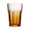 Verre bas en verre orange H12cm