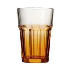 Verre bas en verre orange H12cm