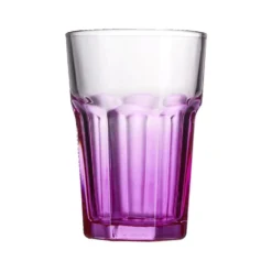 Verre bas en verre rose H12cm