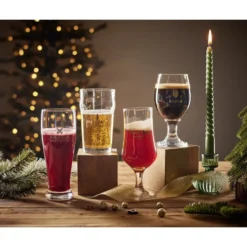 Verre à bière x4 avec inscription type de boisson