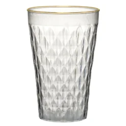 Verre 42cl Sabah en verre transparent rebord doré Ø9xH13,5cm