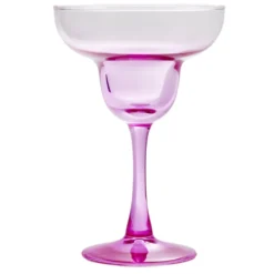 Verre à cocktail sur pied x2 en verre bleu et orange 240ml