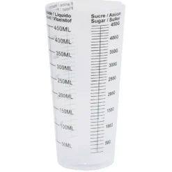 Verre doseur en plastique blanc