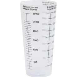 Verre doseur en plastique blanc