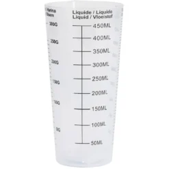 Verre doseur en plastique blanc