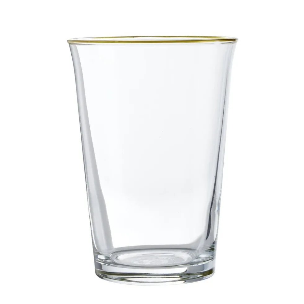 Verre à eau bord doré 29cl x4