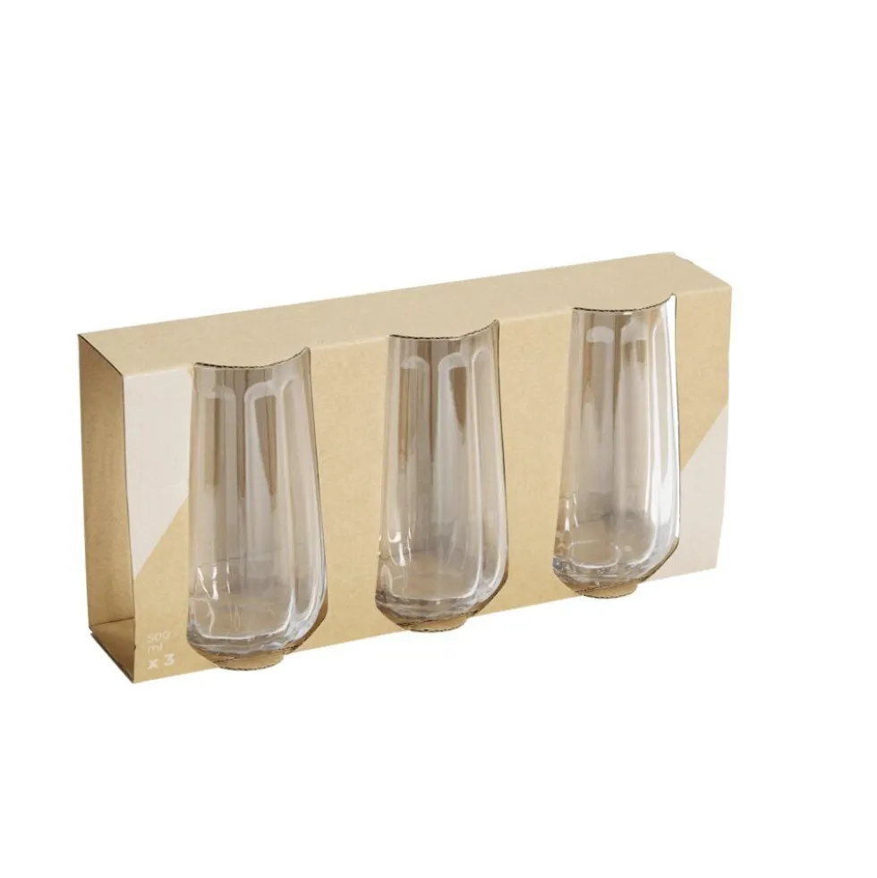 Verre à eau x3 arrondi 500ml