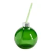 Verre forme boule de Noël 375ml avec paille intégrée (2 modèles)