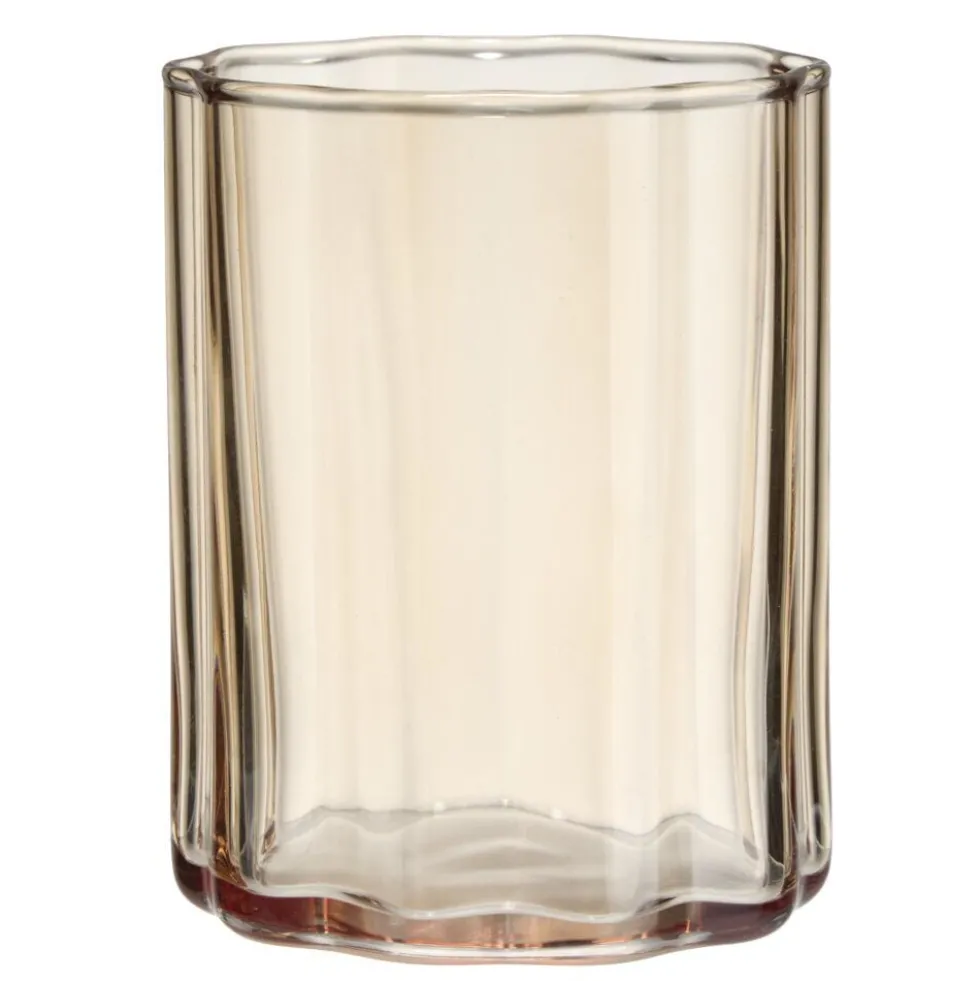 Verre haut automne en verre orange Ø7xH9cm