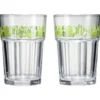 Verre Mojito transparent inscription et motif citron x2