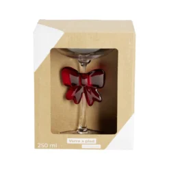 Verre à pied 250ml avec noeud rouge Ø10,5xH17,5cm