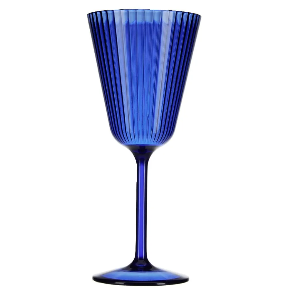 Verre à pied plastique bleu 25cl