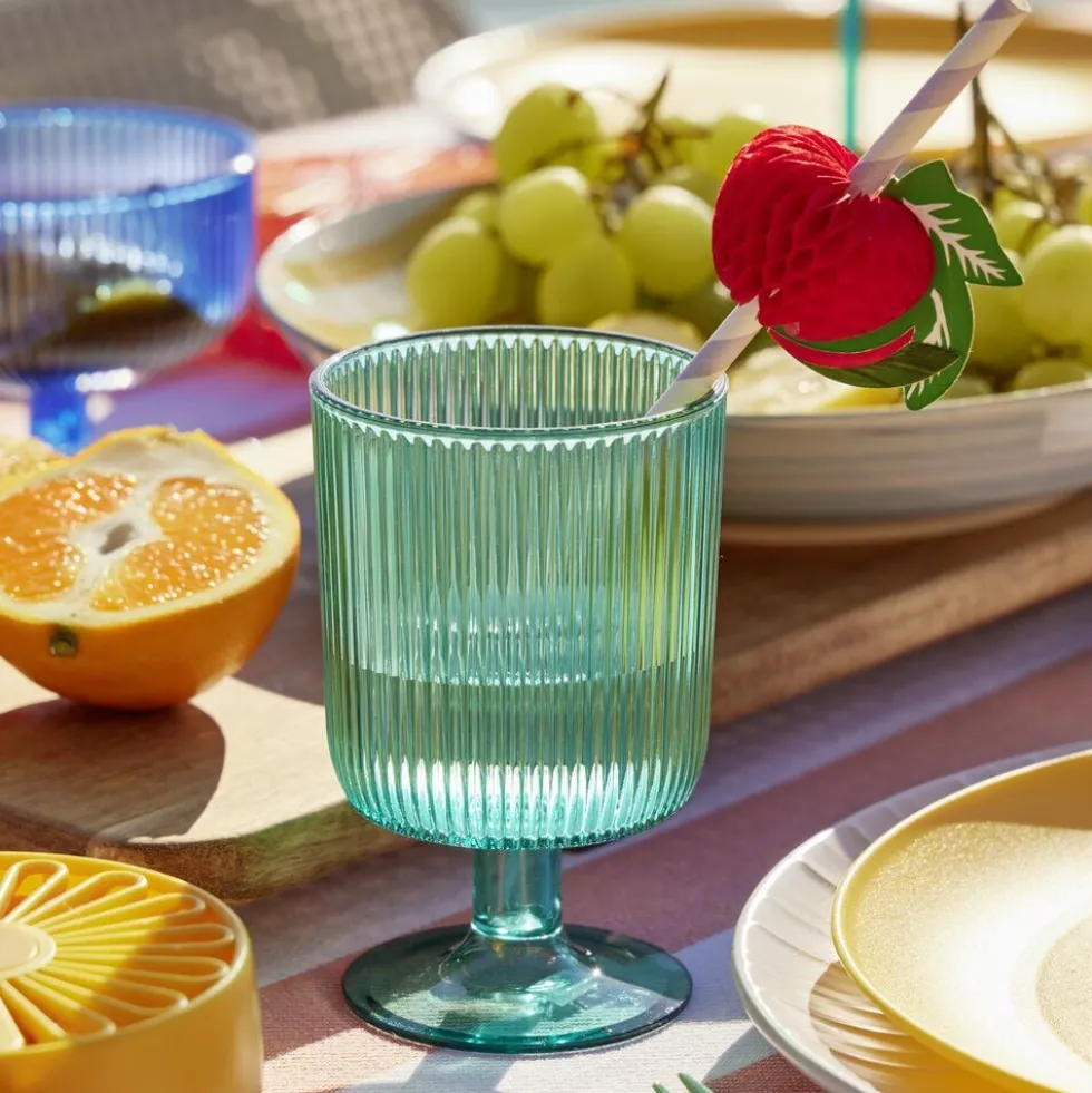 Verre à pied plastique vert 30cl