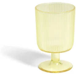 Verre à pied strié 300ml plastique Ø8xH12,5cm- 3 coloris