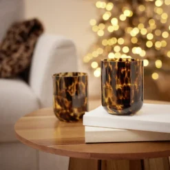 Verre soufflé x2 motif tacheté 500ml (2 modèles)