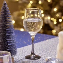 Verre à vin x3 avec pied gris fumé 39,5cl