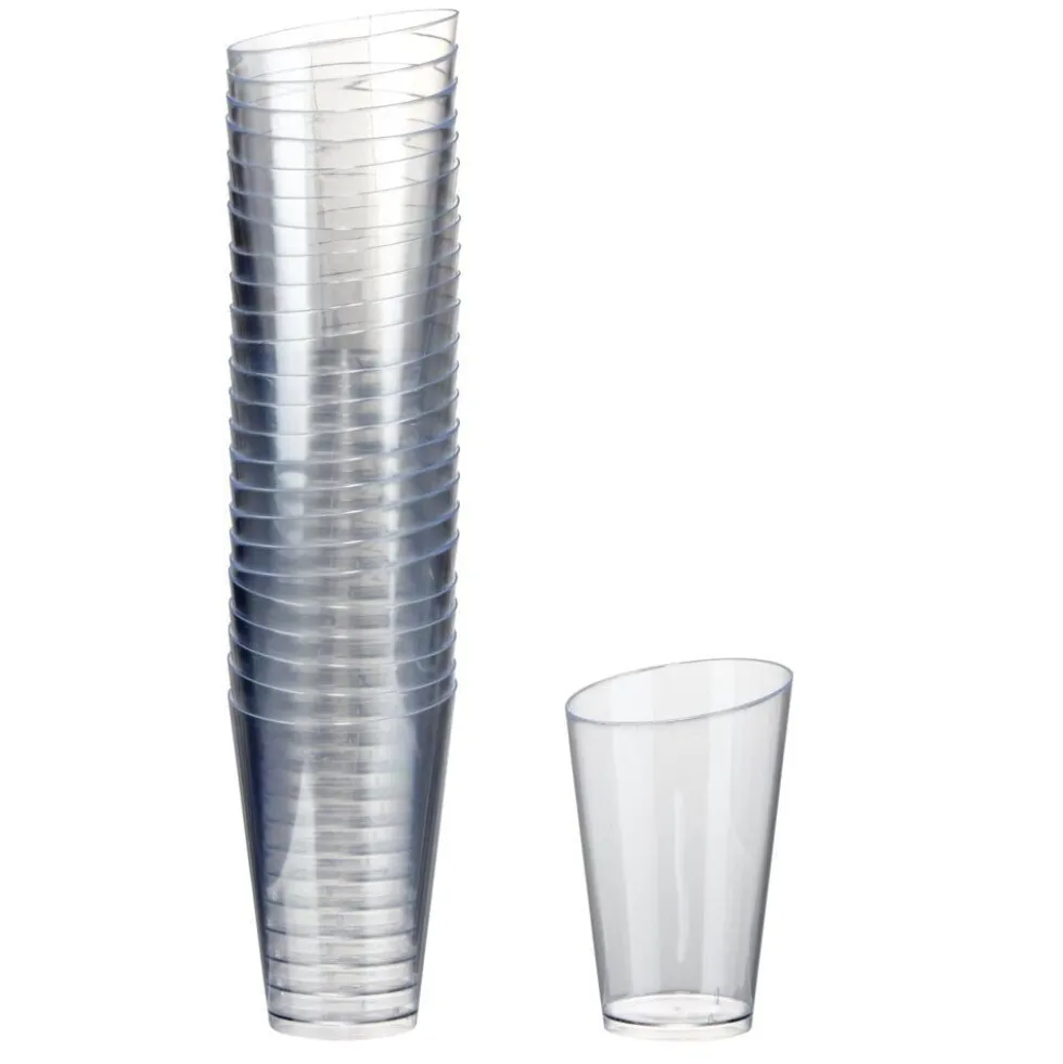 Verrine plastique x25 transparente réutilisable 5x5xH7,5cm