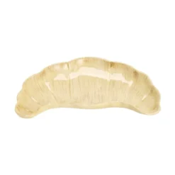 Vide-poche forme croissant en céramique marron 15,5x22,5cm