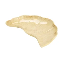 Vide-poche forme croissant en céramique marron 15,5x22,5cm
