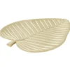 Vide poche forme feuille en bois doré 38x30xH4cm