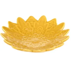 Vide-poche forme fleur de tournesol en dolomite Ø13cm (3 modèles)