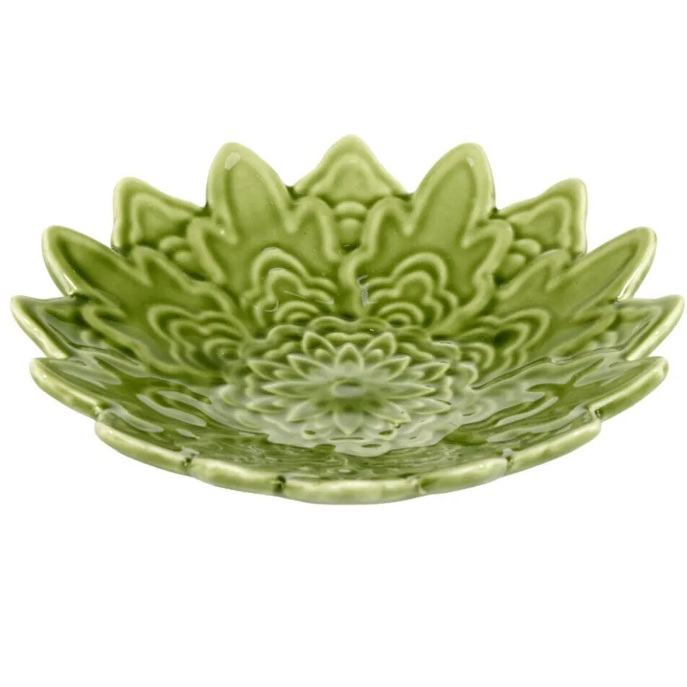 Vide-poche forme fleur de tournesol en dolomite Ø13cm (3 modèles)