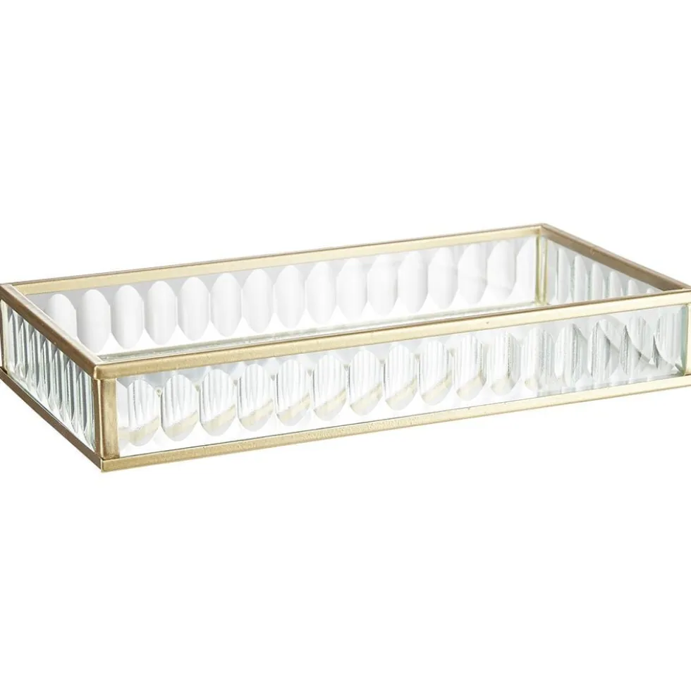 Vide poche rectangulaire transparent doré