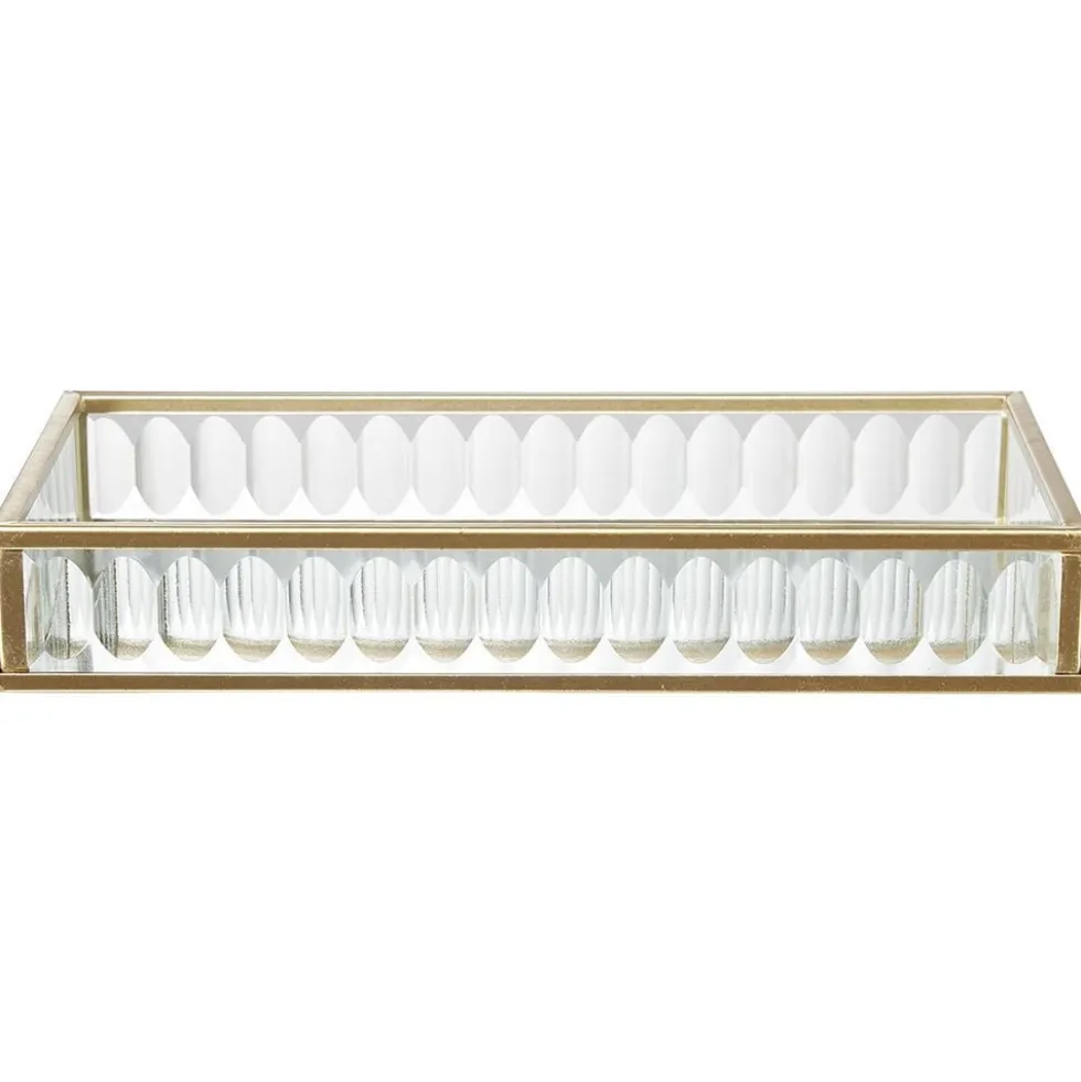 Vide poche rectangulaire transparent doré