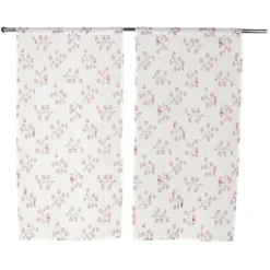 Vitrage blanc à fleurs L120X60 cm x2
