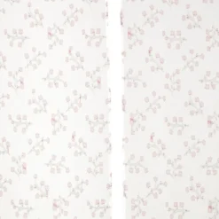 Vitrage blanc à fleurs 60X160cm x2
