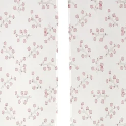 Vitrage blanc à fleurs 60x90cm x2