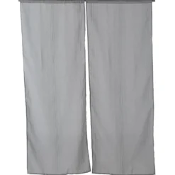 Vitrage droit passe tringle uni gris 60x160 cm x2