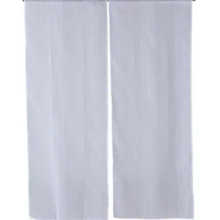 Vitrage droit passe tringle uni blanc 60x160 cm x2