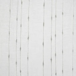 Vitrage droit passe tringle x2 blanc broderie fil gris 60x160cm