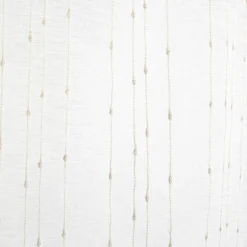 Vitrage droit passe tringle x2 blanc broderie fil beige 60x160cm